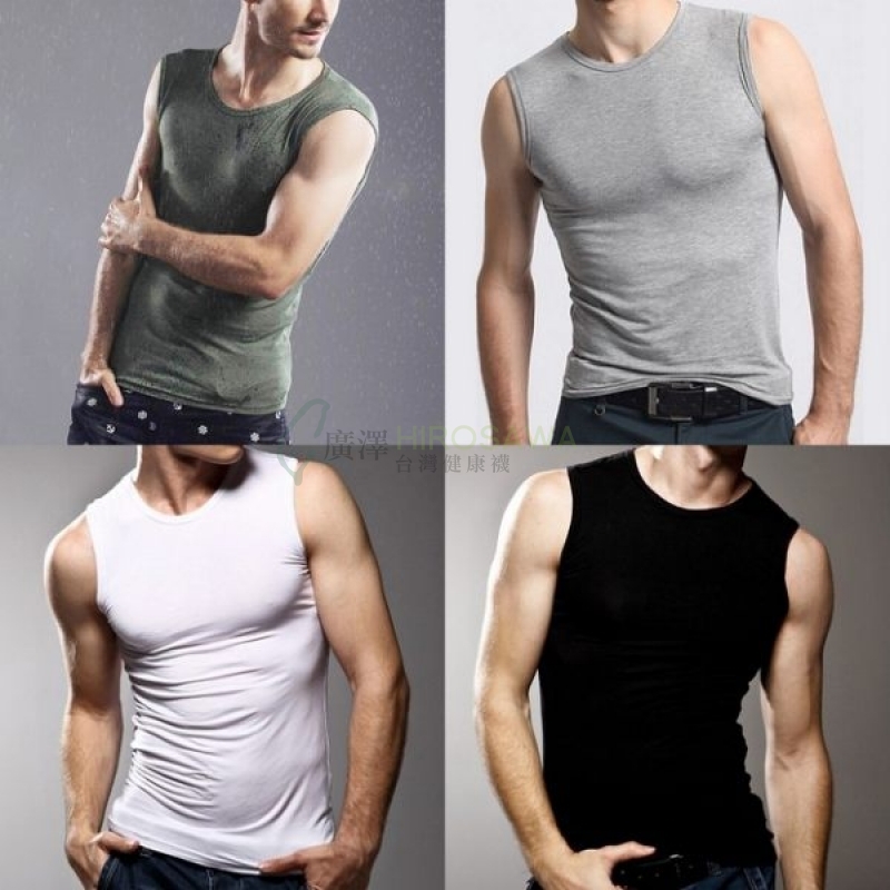 【HIROSAWA】509 木代爾除菌均碼男寬肩背心(4件組)